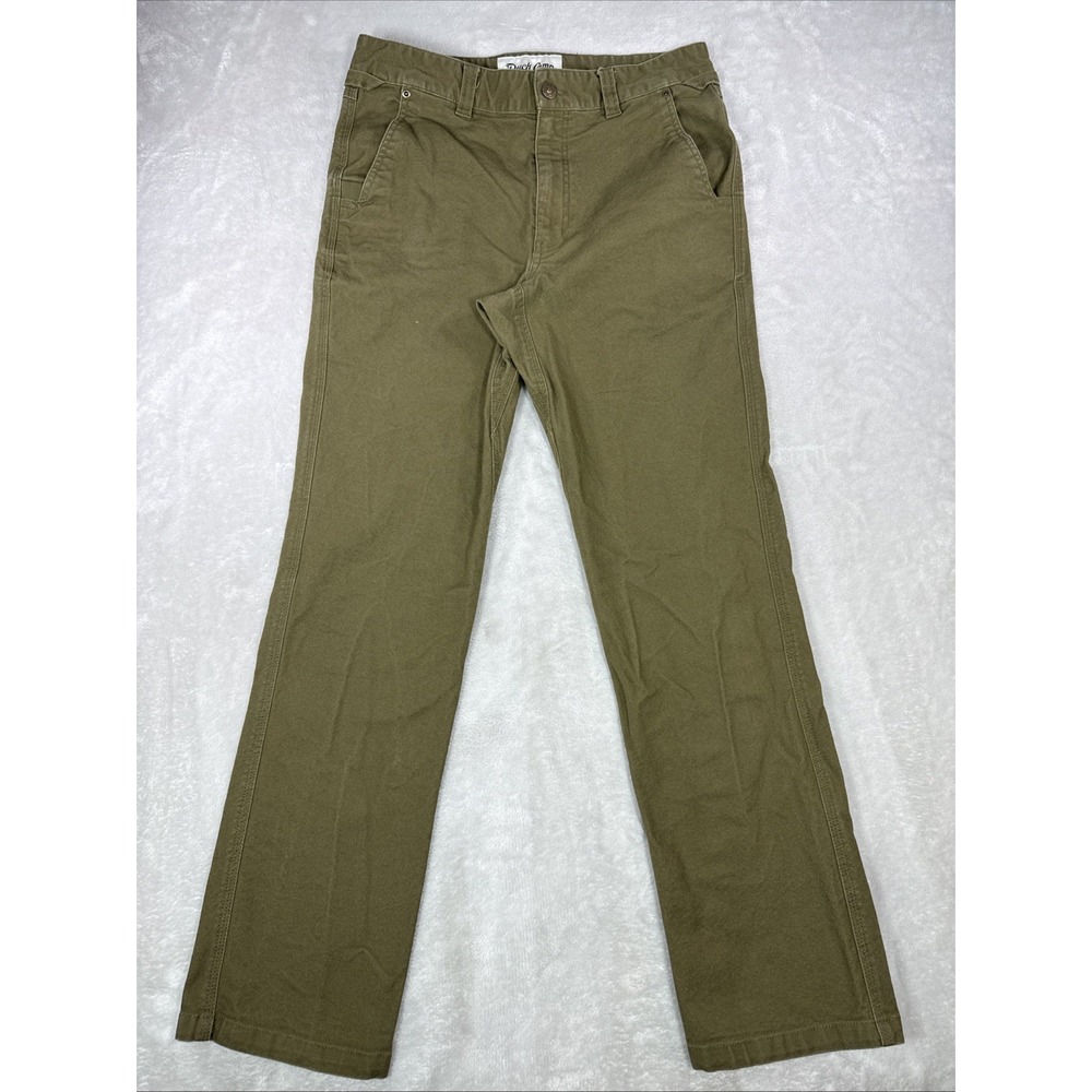 Duck Camp Brush Pants Mens 32R Dark Olive Canvas Heavy Duty Cordura Stretch